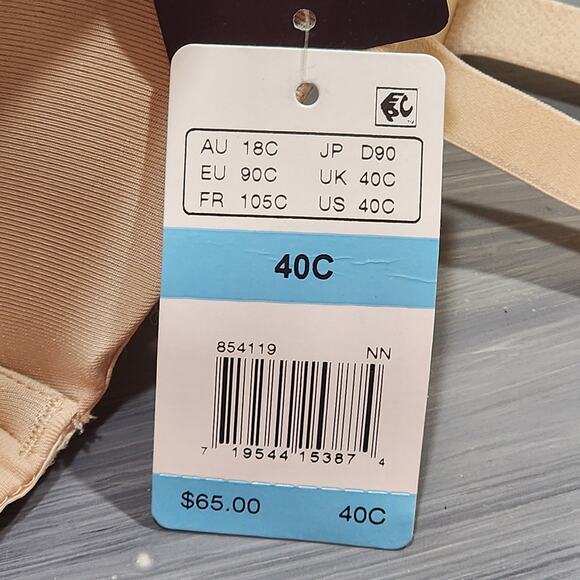 Wacoal Bra 40C‎ Red Carpet Full Figure Underwire Strapless Bra 854119 Sand Beige - Picture 8 of 9